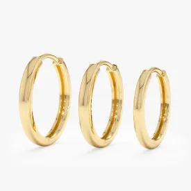 14k Solid Gold Hoop Earrings, Brianna