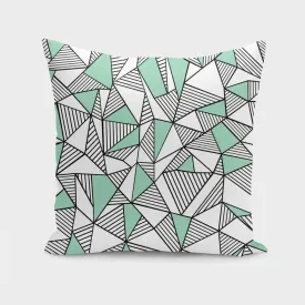 AB LINES WITH MINT BLOCKS  CUSHION PILLOW