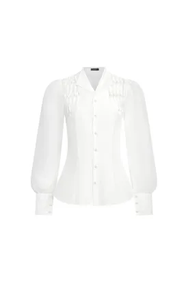 Amora Puffy Long Sleeved Organza Shirt