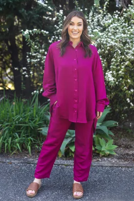 Amore Shirt in Deep Plum