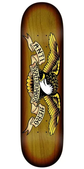 Anti-Hero Sunburst Eagle Skateboard Deck - Brown - 8.25in x 32.0in