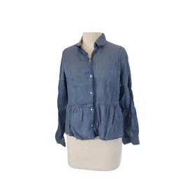 Artisan NY 100% Linen Blue Collared Shirt | Gently Used |