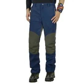 Autumn Winter Outdoor Water-repellent Splicing Warm Soft Shell Pants Men's Leisure Thick Hiking Pant