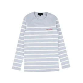 BAMBOO LIGHT BLUE STRIPED LS TEE [FINAL SALE]