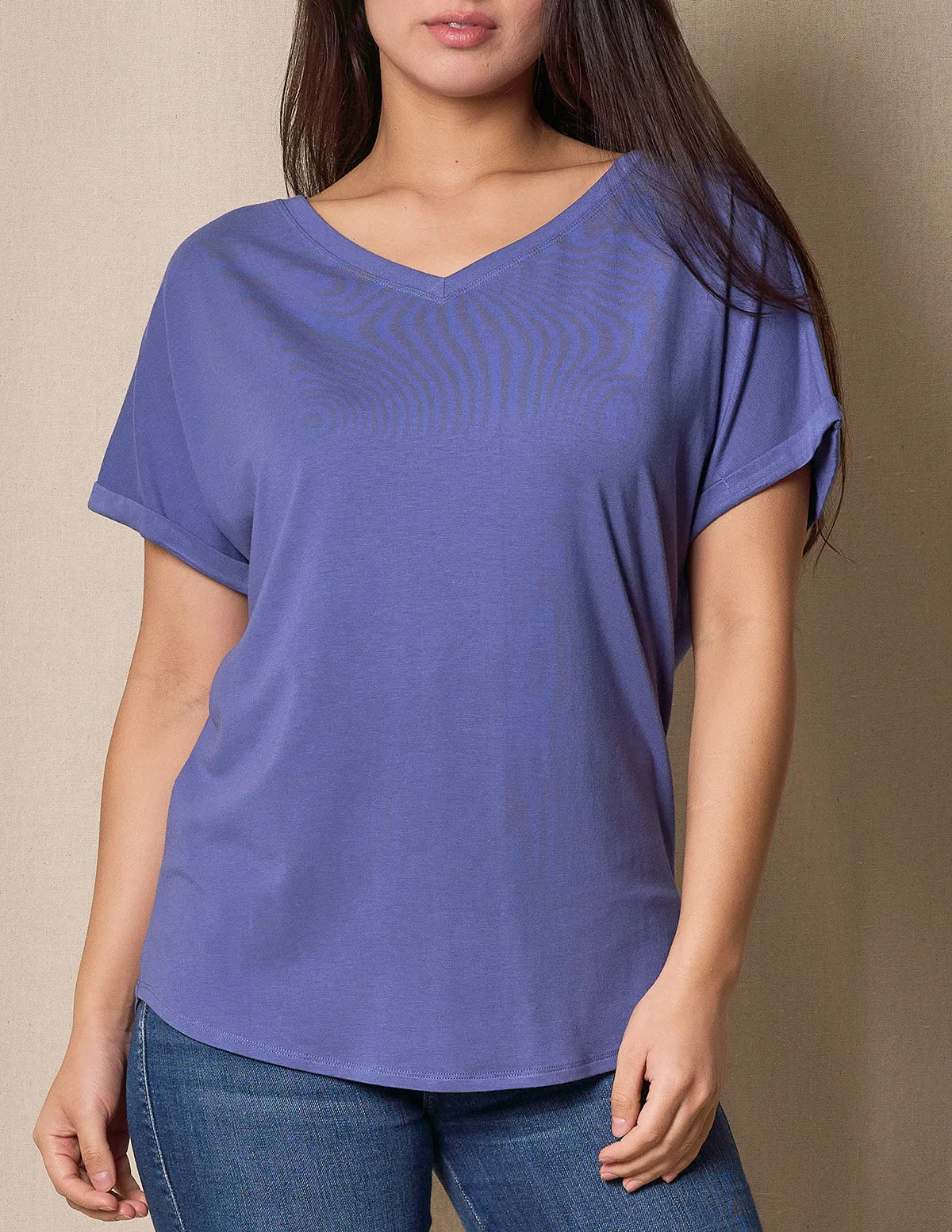 Bamboo / Organic Cotton V-Neck Dolman Top - Marlin-Small Only