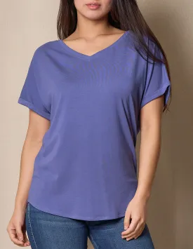 Bamboo / Organic Cotton V-Neck Dolman Top - Marlin-Small Only