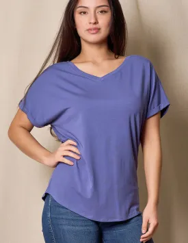 Bamboo / Organic Cotton V-Neck Dolman Top - Marlin