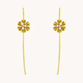 Blossoming Bud Gold Drop Earrings