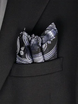 Boy's Pocket Square 23792 Blue/Black/Silver