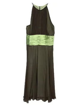 Brown & Green Dress Casual Midi Maggy London, Size 8