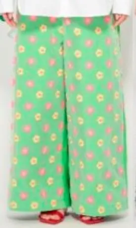 CANACO | Embroidery Flower Pants | Green