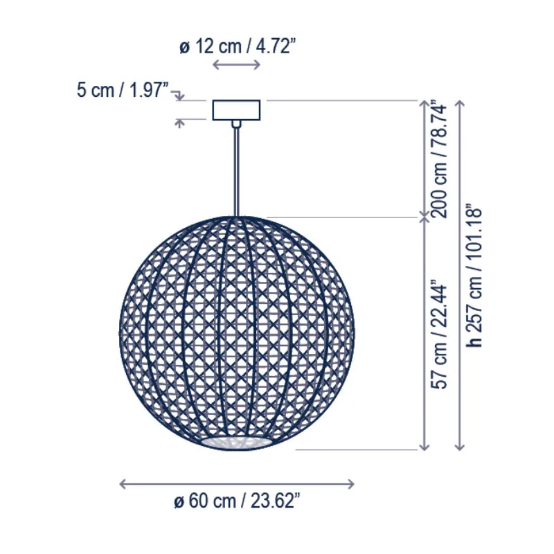 Exterior Mediterranean Woven Orb Pendant