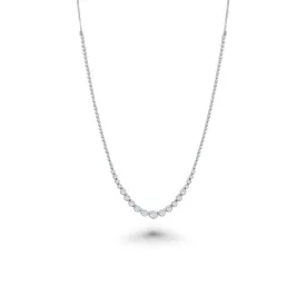 HalfWay Riviera Diamond Tennis Necklace (1.04 ct.) Buttercup Setting in 14K Gold