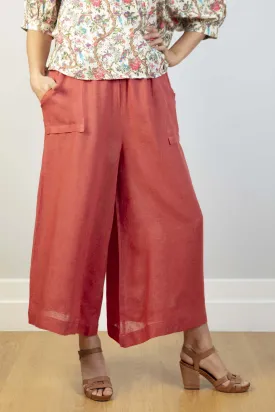 JJ Sisters - Cotton Linen Pants - Red