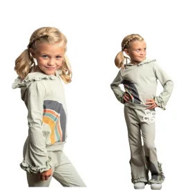 Kids Gray Sage Ruffle Lounge Set