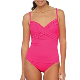 La Blanca Women's Island Goddess Wrap Swim Tankini Top