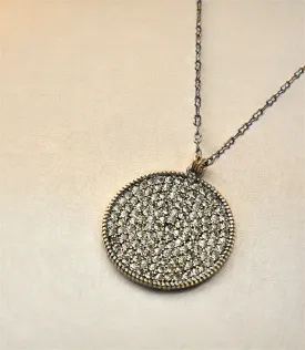 Large Pavé Disc Necklace