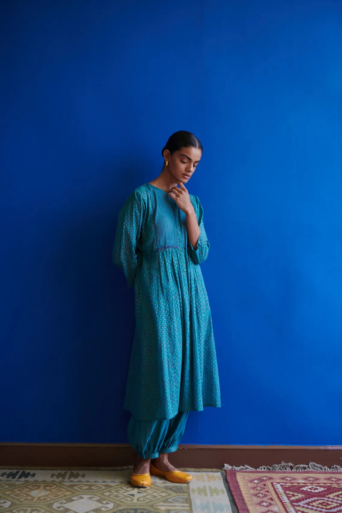 Magdalena Printed Pin-tuck Kurta