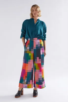 Pixel Print Pira Linen Pant