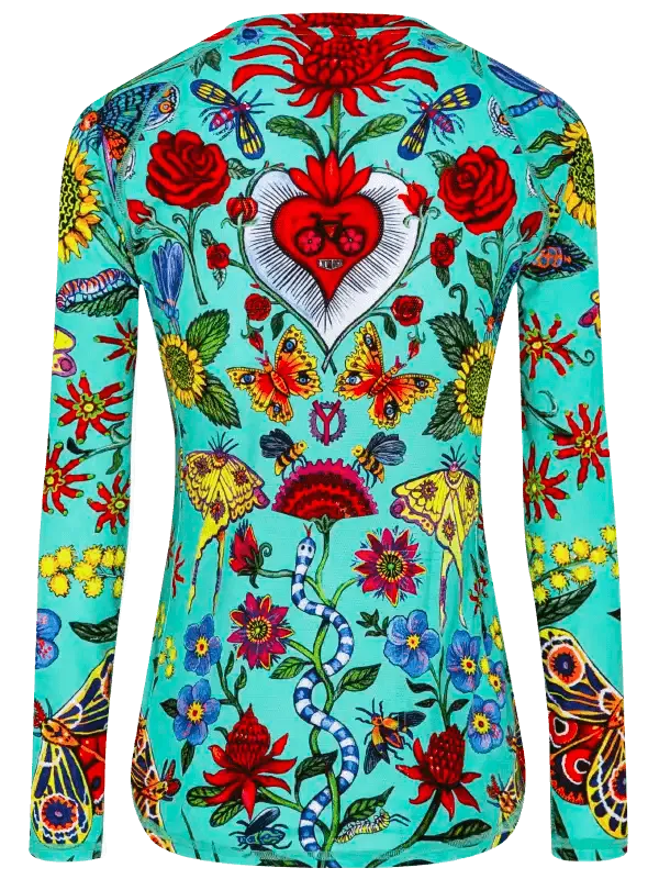 River Road Women's Long Sleeve MTB Jersey Aqua