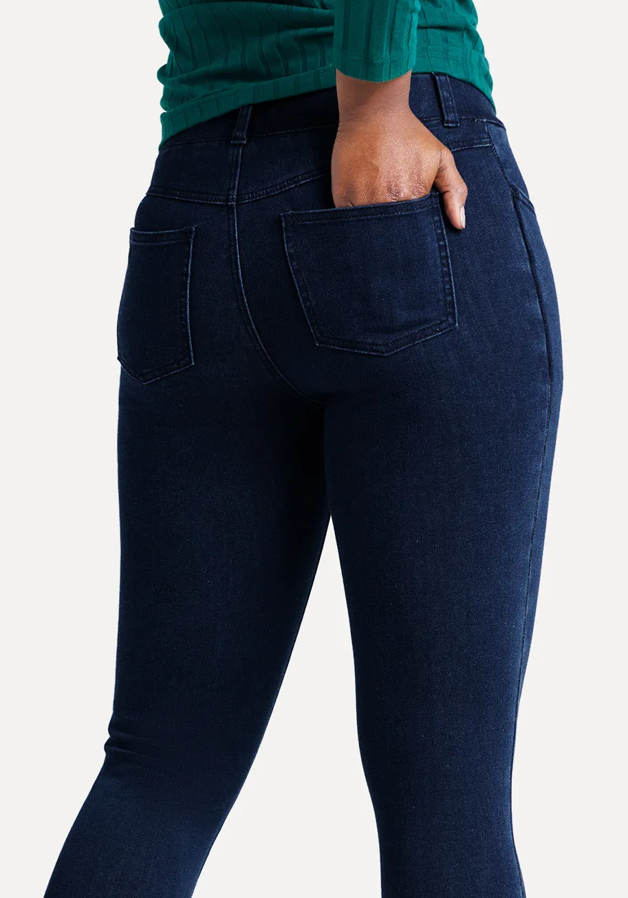 Skinny-Leg | 4-Pocket Betabrand Yoga Denim (Dark Indigo)