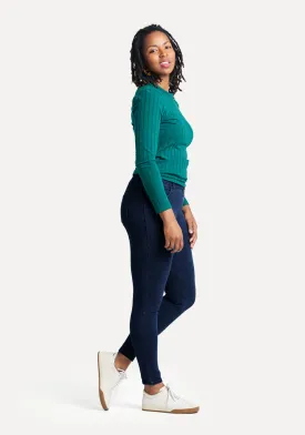 Skinny-Leg | 4-Pocket Betabrand Yoga Denim (Dark Indigo)