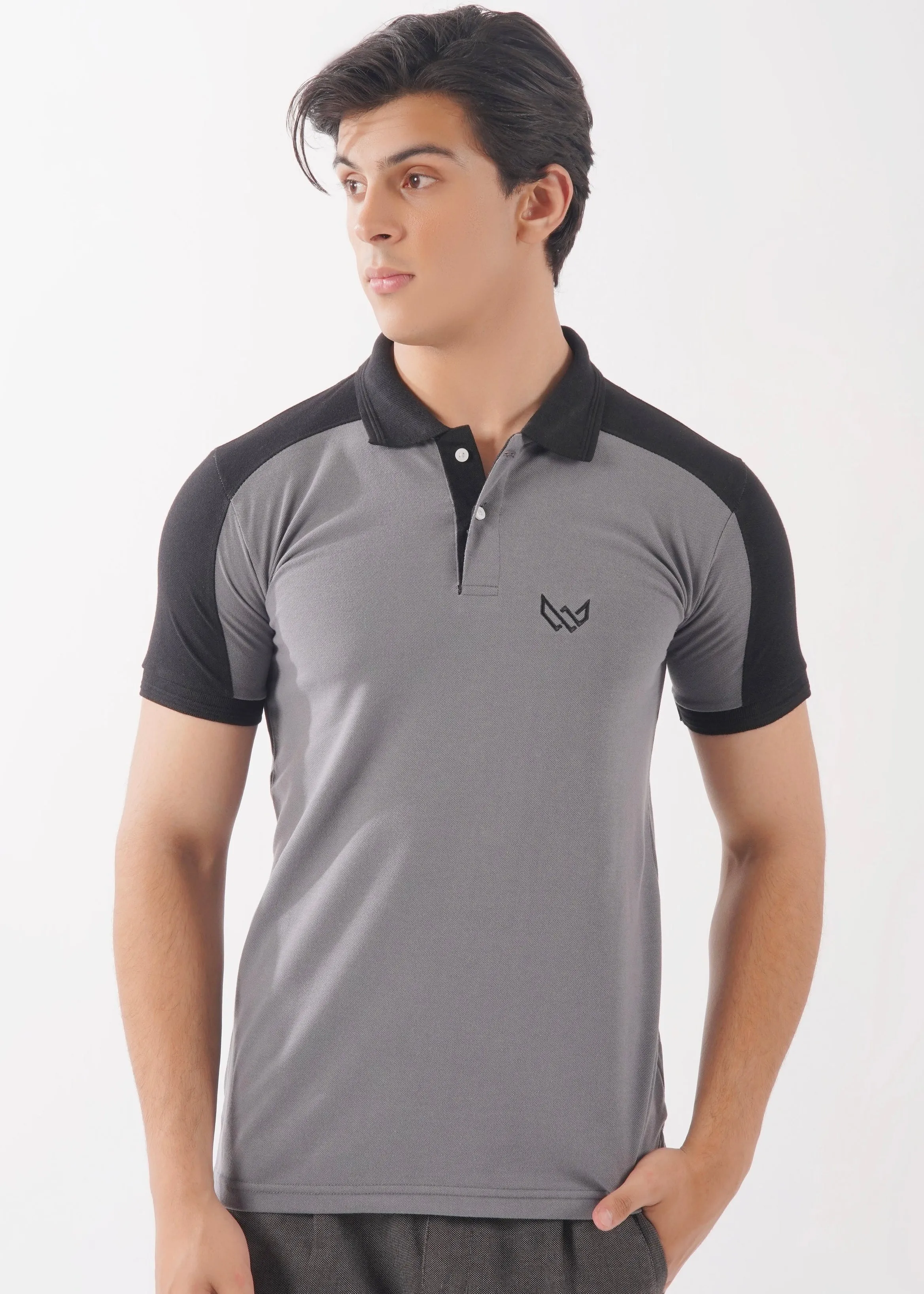 Slate/Black Contrast Polo