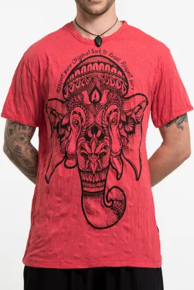 Sure Design Men's Lotus Ganesh T-Shirt in Red